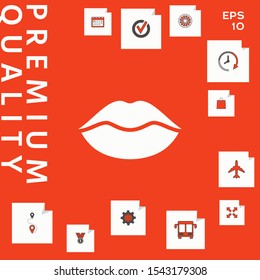 Lips symbol icon. Graphic elements for your design