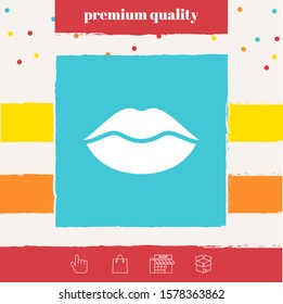 Lips symbol icon. Graphic elements for your design