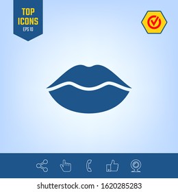 Lips symbol icon. Graphic elements for your design