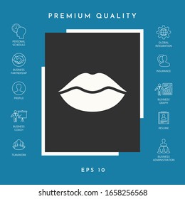 Lips symbol icon. Graphic elements for your design
