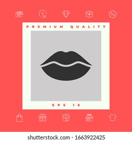 Lips symbol icon. Graphic elements for your design