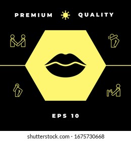 Lips symbol icon. Graphic elements for your design