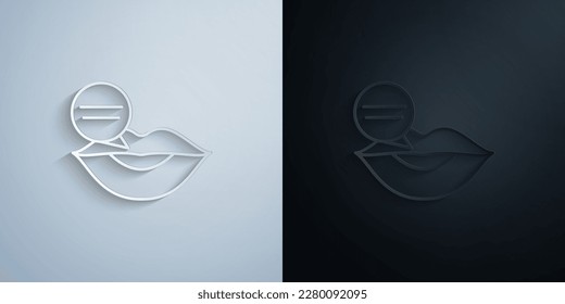 Lips, talk, bobble paper icon with shadow effect vector illuistration design