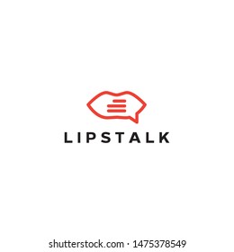lips and talk speak and file or document logo design idea vector icon illustration