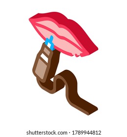 Lips Tattoo Icon Vector. Isometric Lips Tattoo sign. color isolated symbol illustration