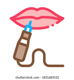 Lips Tattoo Icon Vector. Outline Lips Tattoo Sign. Color Isolated Contour Symbol Illustration