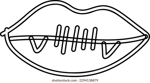 Lips with teeth Halloween holiday.