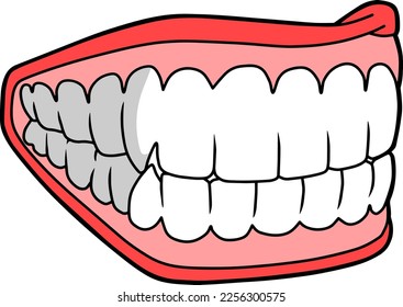 lips and teeth  vector illustration isolated on white background
