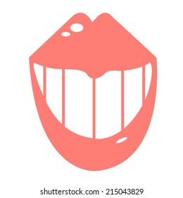 lips and teeth vector smile icon logo sticker abstraction