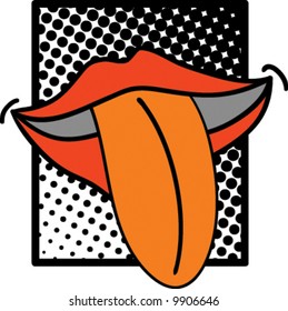 Lips with tongue hanging out