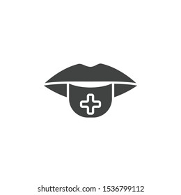 Lips with tongue icon isolated on white background. Healthcare symbol modern, simple, vector, icon for website design, mobile app, ui. Vector Illustration