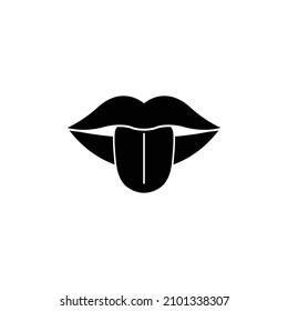 lips with tongue icon vector