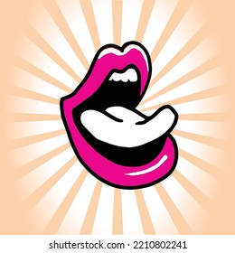 Lips Tongue Logo Emblem Mouth Tongue Stock Vector (Royalty Free ...