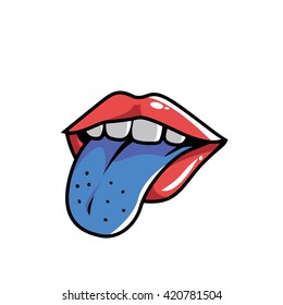 Lips and Tongue Out Vector