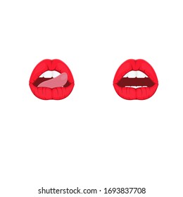 Lips and tongue. Seduction. Vector illustration