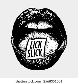 Lips and Tongue Vector illustration