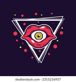 lips tshirt logo sticker vector