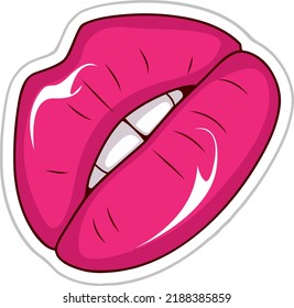 lips vector cartoon icon girl art