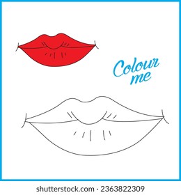 Lips Vector Colouring book for kids