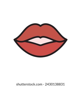 Lips vector eps file line art