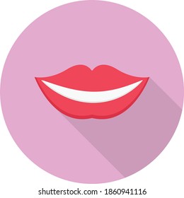 icono de color plano del vector de labios