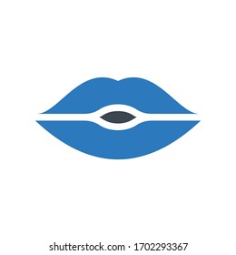 lips vector glyph color icon 