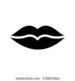 icono plano de glifo vector labios 