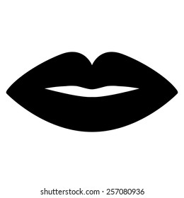 Lips vector icon - black illustration