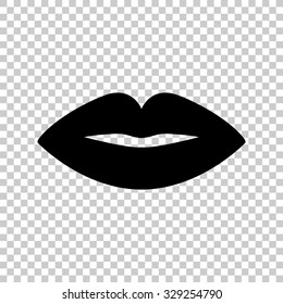 lips vector icon - black illustration