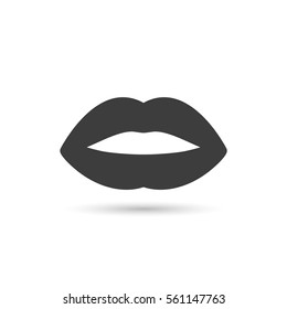 Lips vector icon black symbol.