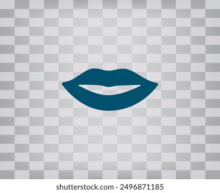 Lips, vector icon. Flat illustration with the image of the lips.