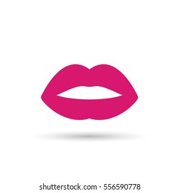Lips vector icon isolated on white.