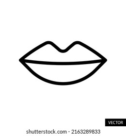 Lips vector icon in line style design for website design, app, UI, isolated on white background. Editable stroke. EPS 10 vector illustration.