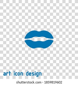 lips vector icon on an abstract background