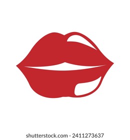 Lippt Vektorsymbol-Set. Sammlung von Küssen-Illustrationszeichen.  Frauensymbol. Liebeslogo.