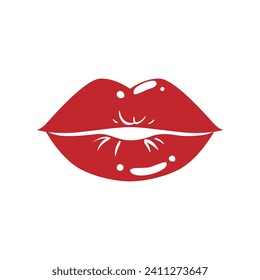 Lips vector icon set. kiss illustration sign collection.  woman symbol. love logo.