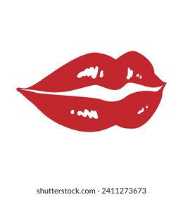 Lips conjunto de iconos vectoriales. colección de signos de ilustración de beso.  símbolo de mujer. logotipo de amor.