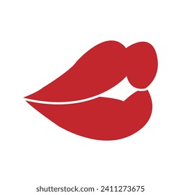 Lips vector icon set. kiss illustration sign collection.  woman symbol. love logo.