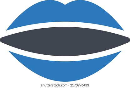 ilustración del vector labios en un fondo transparente. Símbolos de calidad superior. Iconos vectoriales de glifos para diseño de conceptos y gráficos. 
