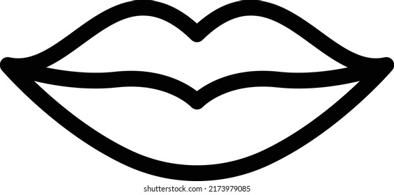 ilustración del vector labios en un fondo transparente.Símbolos de calidad premium.Vector de línea delgada   para el diseño gráfico y de concepto.