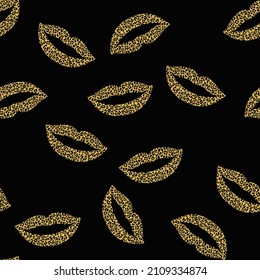 Lips vector seamless pattern, lips with leopard spots