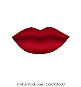 Vector de labios. Sexy ilustración de labios rojos oscuros.