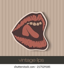 lips vintage paper