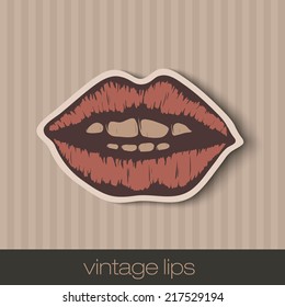 lips vintage paper