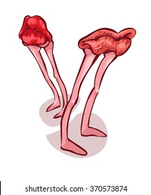 Lips which took offense and turned away from each other.