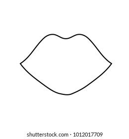 Lips white and black, abstract