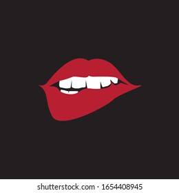 Lips of a woman logo design vector illustration