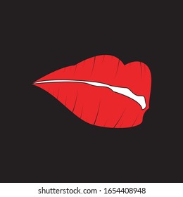 Lips of a woman logo design vector illustration