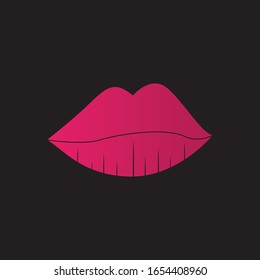 Lips of a woman logo design vector illustration