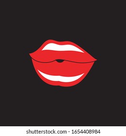 Lips of a woman logo design vector illustration
